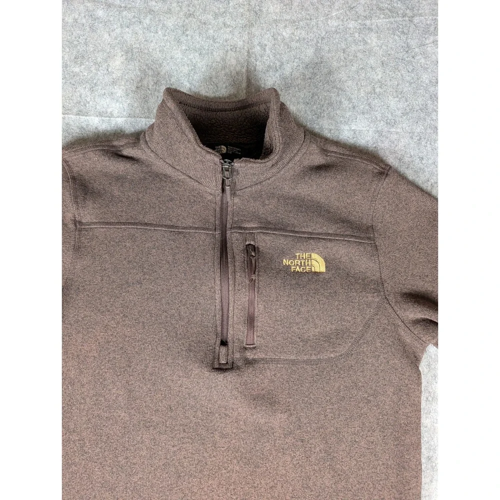 The North Face Gordon Lyons Mens Brown Heathered 1/4 Zip Fleece Pullover Sweater